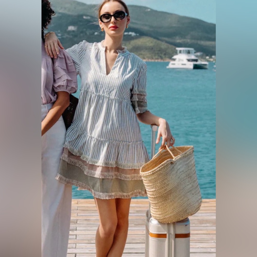 TUCKERNUCK Cotswold Stripe Dress XXXL Sage Green - Picture 10 of 11